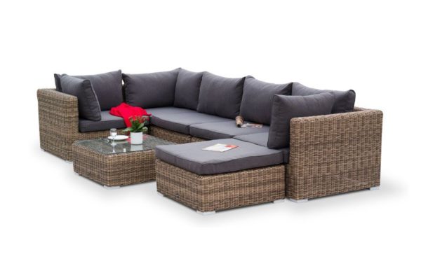 Лунго 4Sis Мебель плетеная диван угловой, соломенный