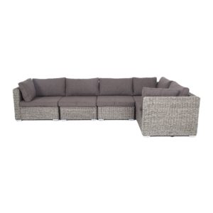 Lungo 4SiS Угловой диван из искусственного ротанга, цвет серый гиацинт