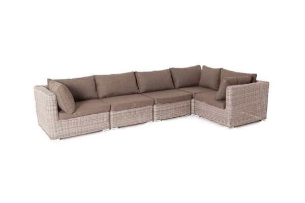 Лунго 4SiS Угловой диван из ротанга модульный, цвет бежевый