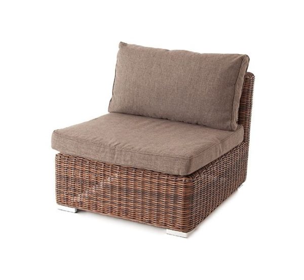 Лунго модуль диванный прямой с подушками, цвет коричневый