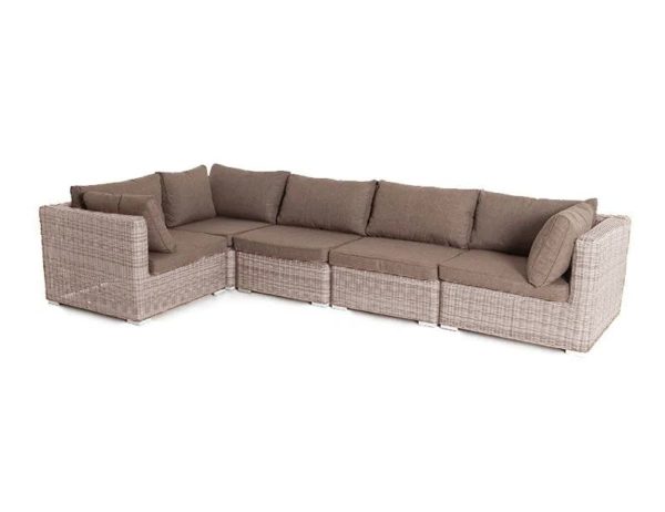 Lungo Угловой диван из ротанга модульный, цвет бежевый